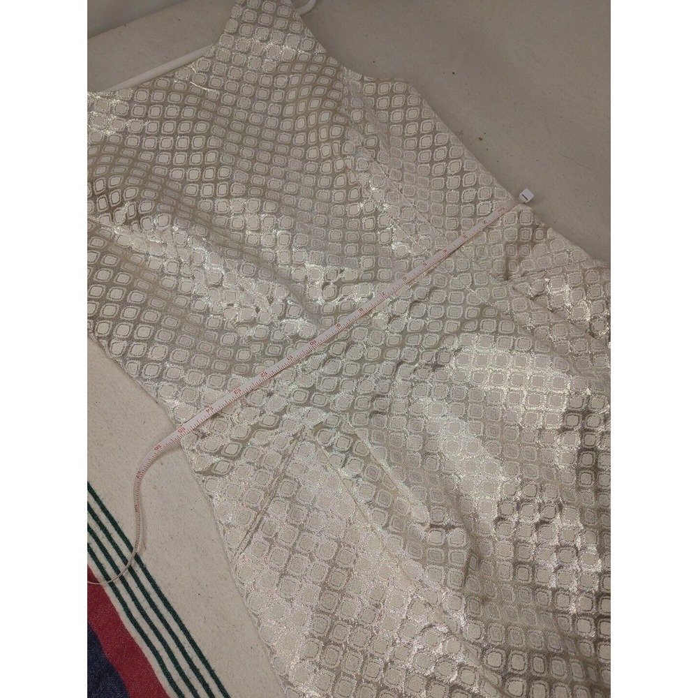Dalia Sz 8 Holiday Dress Silver White Sleeveless Knee‎ Length Pockets - Picture 15 of 15